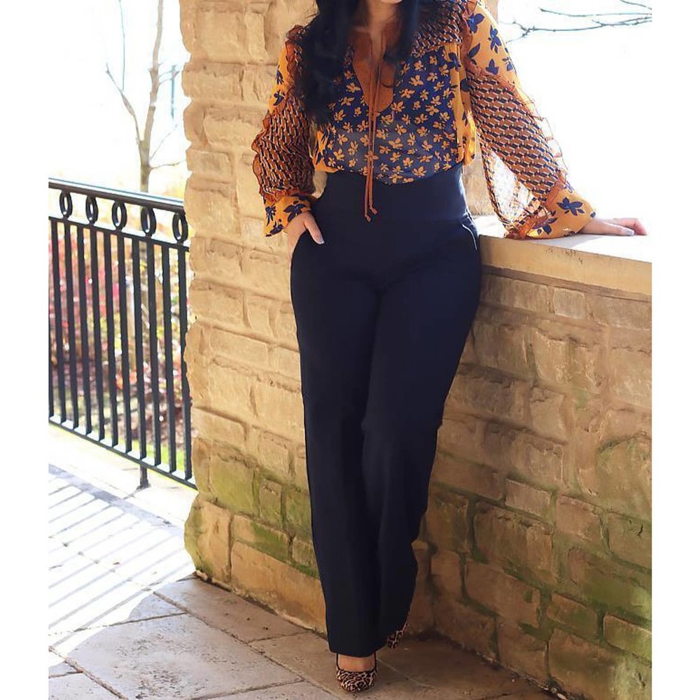 NWT Cabi Floral Harmony Ruffle Boho Blouse 3953 Brown Blue Size Small H14864 - Picture 11 of 12